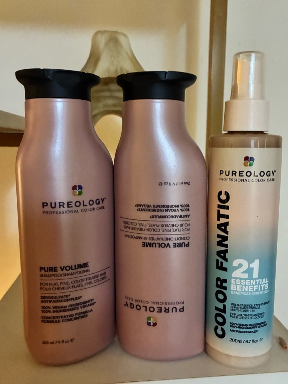 Pureology Pure Volume Shampoo + Conditioner + Color Fanatic 3-Piece Set